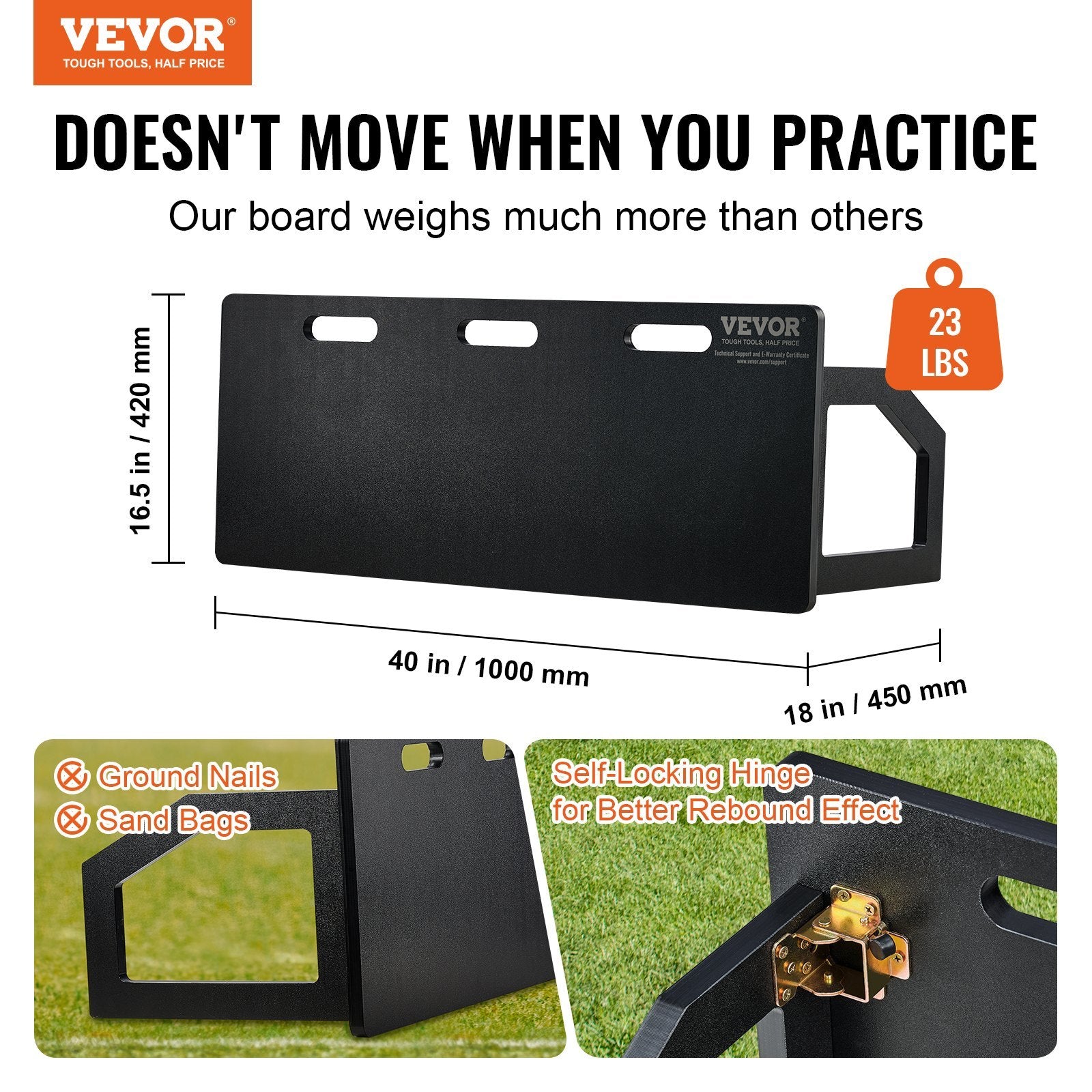 VEVOR Soccer Rebounder Board, Portable Foldable HDPE Soccer Wall for Passing & Shooting Practice