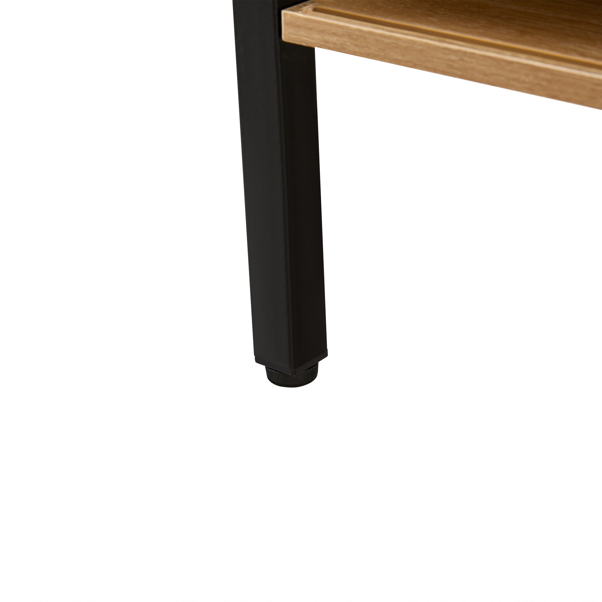 Adong Rattan Coffee Table Metal Legs Sliding Door Storage - View 4