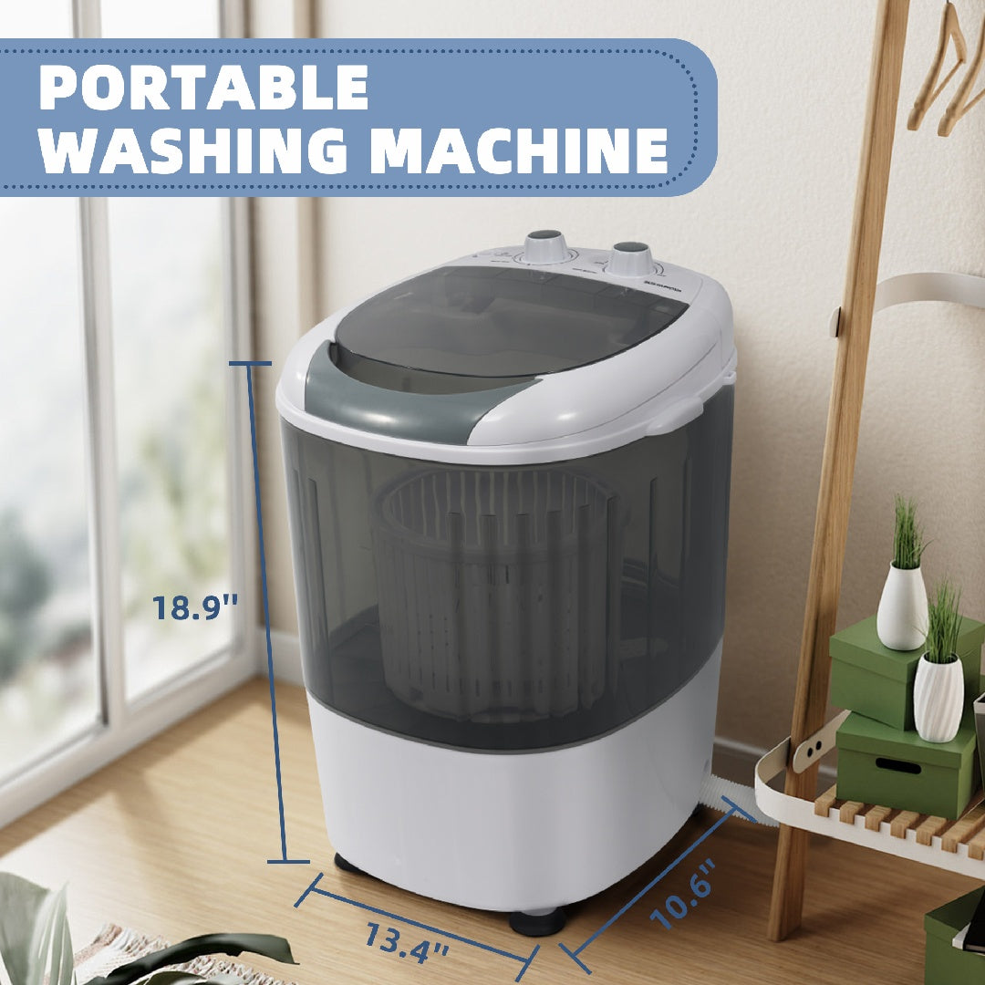 Portable Mini Washer with Spin Dryer — 5.5 lb Capacity (Compact for Apartments, RVs & Dorms)