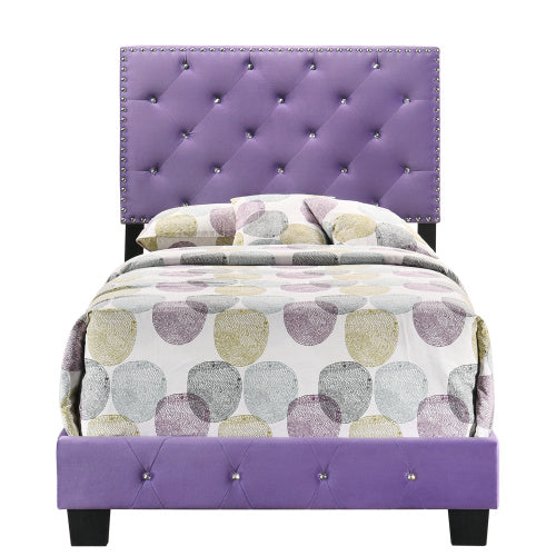 Charming Purple Twin Bed Stylish Spaces - View 2