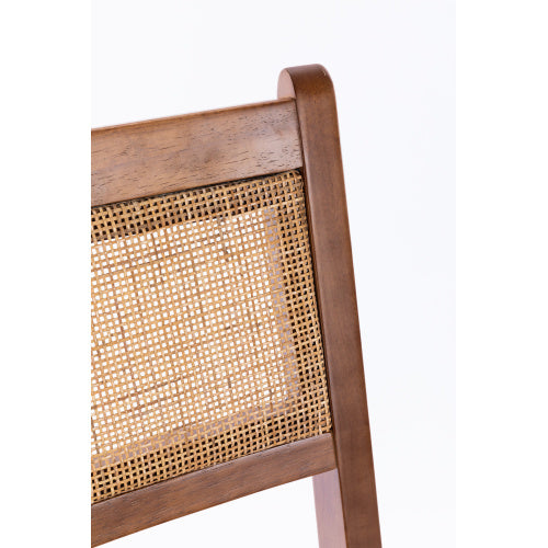 Rattan Leather Woven Strips Kitchen Dining Chair — Set of 2 (18")