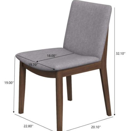 Cydd Laura Mid Century Solid Wood Dining Chairs Set Of 2 Grey - View 3