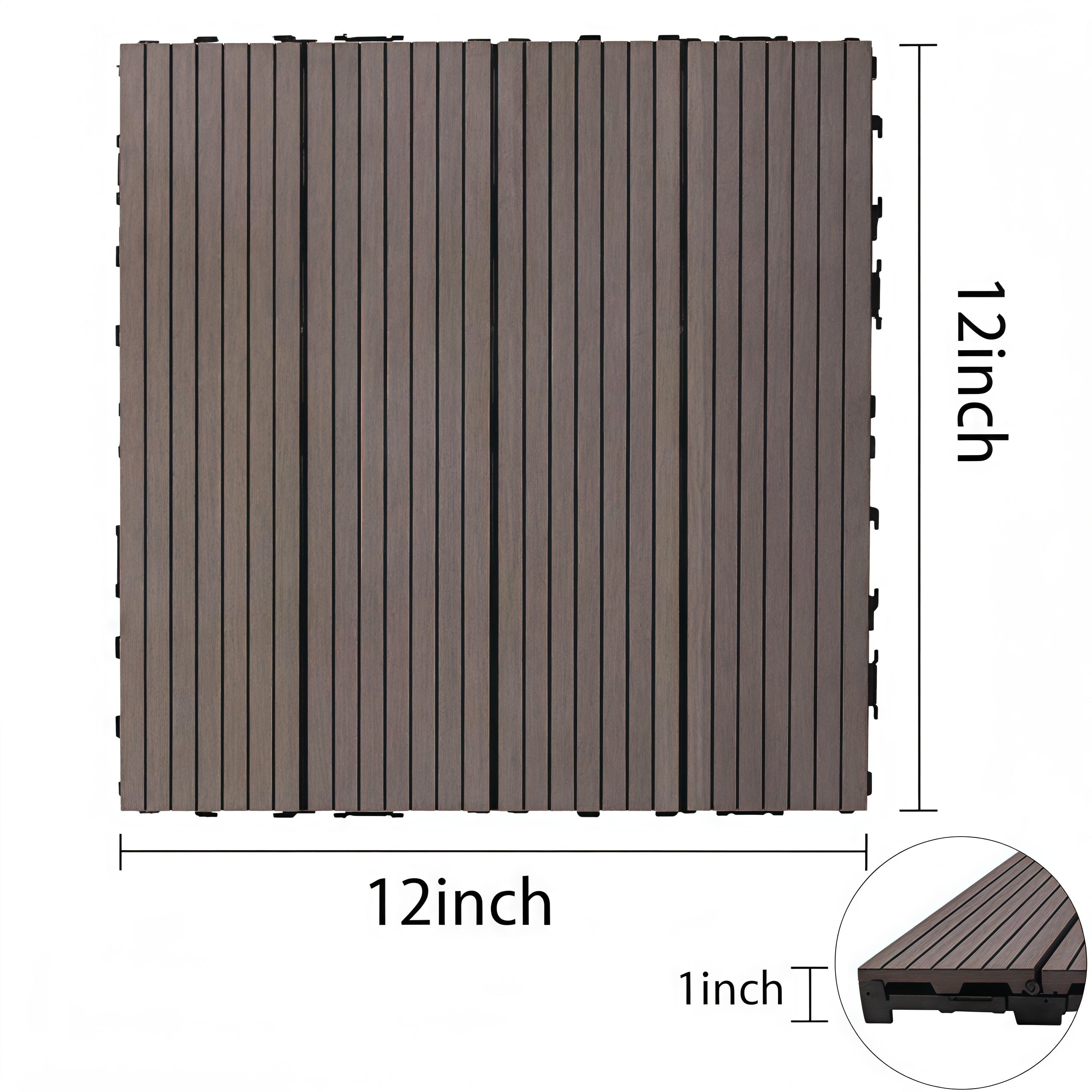 Coocosh interlocking deck tiles in a light coffee shade, built from robust wood-plastic composite, perfect for enhancing your backyard with seamless drainage.