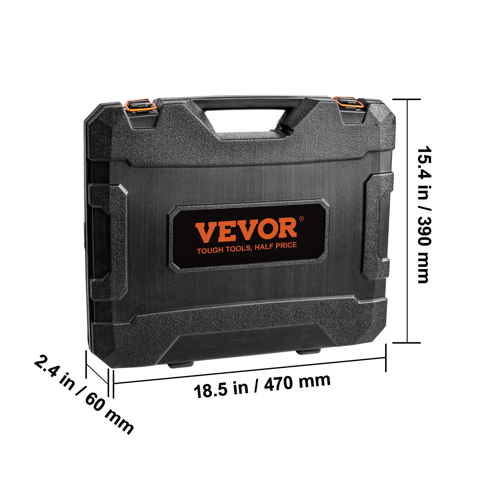 VEVOR Drive Impact Socket Set 6-Point Cr-Mo Alloy Steel (90-Piece)