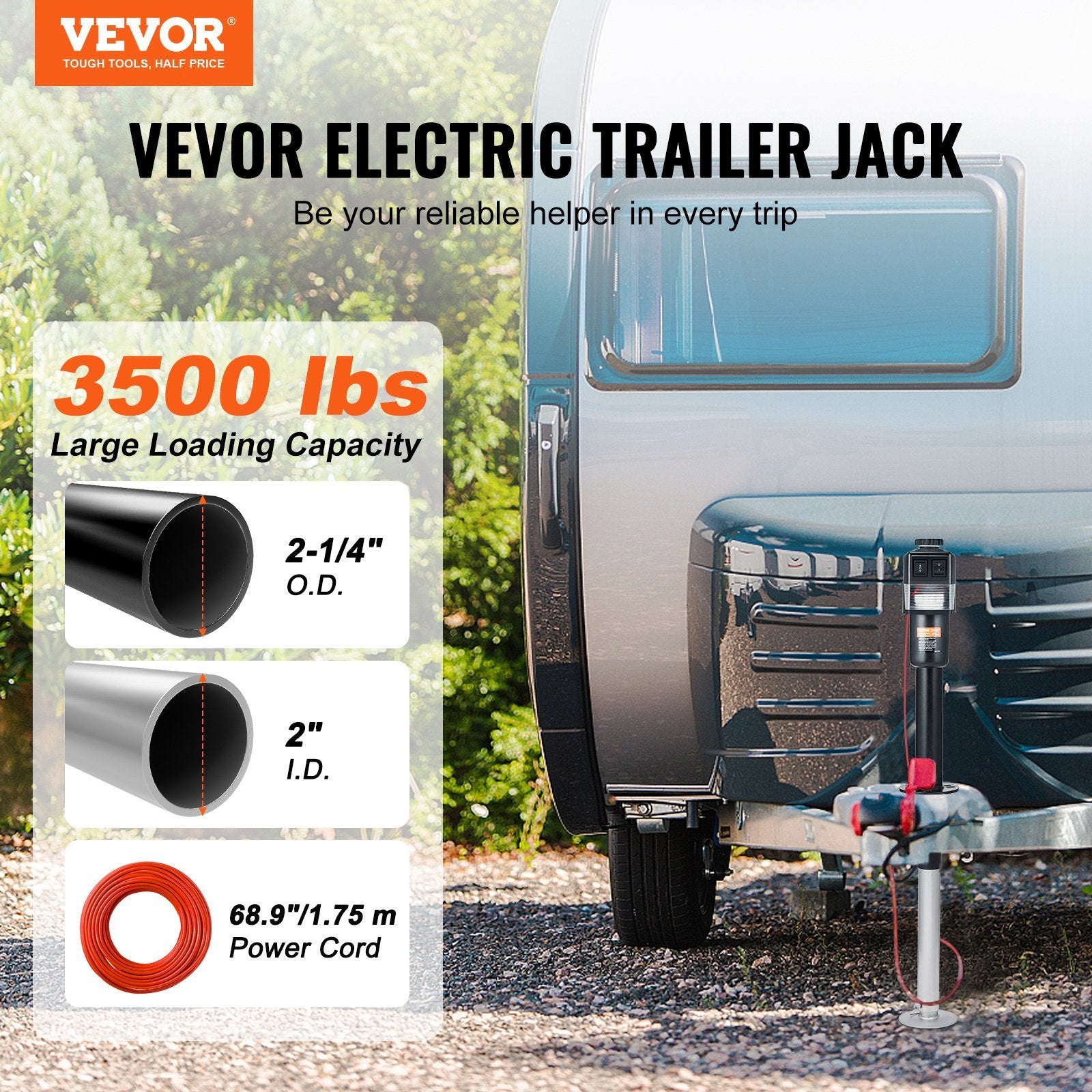 VEVOR Electric Trailer Jack, Power Tongue Jack 3500 Lbs Capacity
