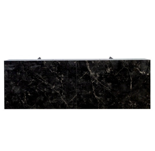 Modern Black 70.87 in Computer Desk — Y-Shaped Metal Legs