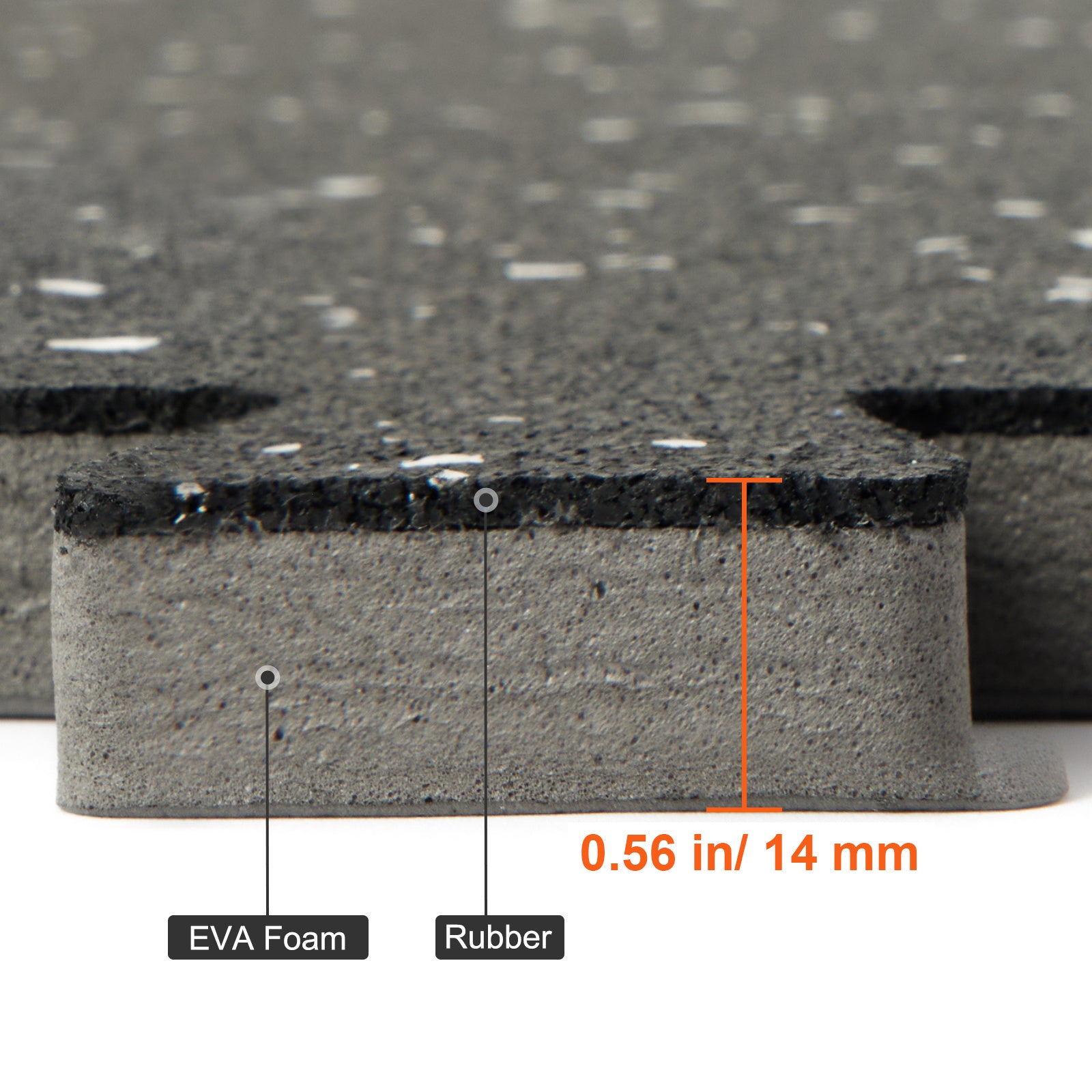 VEVOR 25 PCS Thick Gym Floor Mats – 24" x 24", 14mm EVA Foam & Rubber Top, 100 sq.ft Coverage