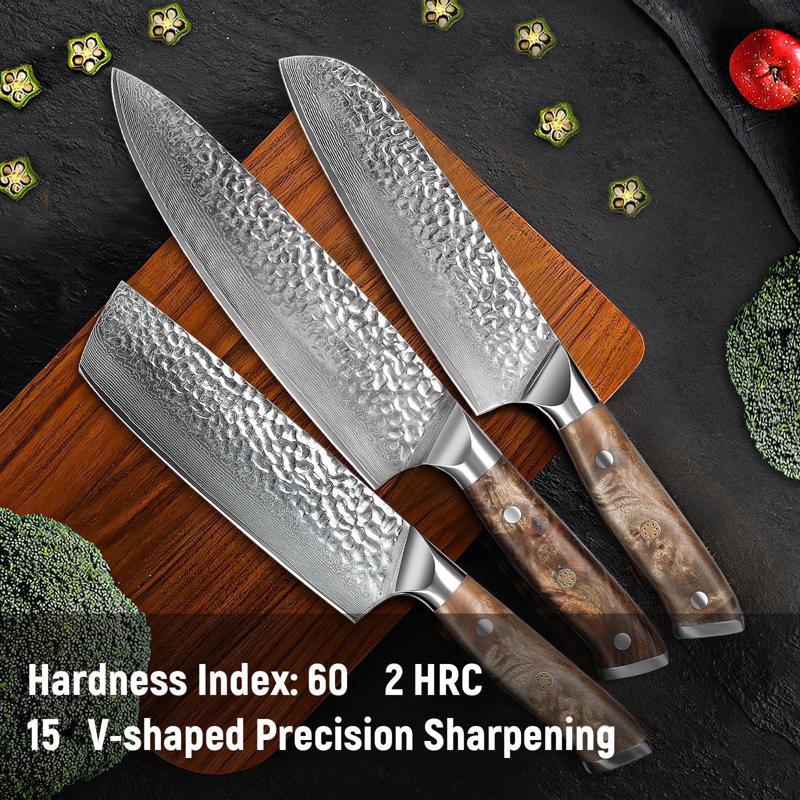 Damascus Chef Knife — 10Cr15MOV Japanese Chef Knife with Full Tang G10 Handle (Sheath & Gift Box)