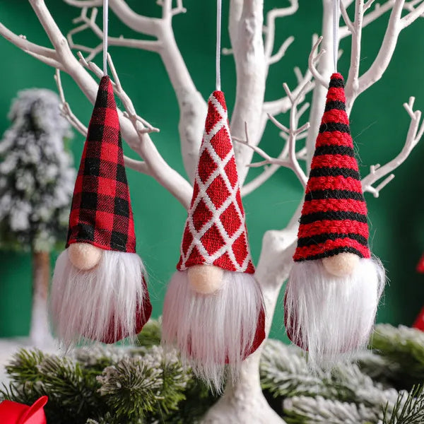 12 Pcs Christmas Gnomes Hanging Ornaments Tomte Plush Faceless Gnome Xmas Tree Wall Table Decor