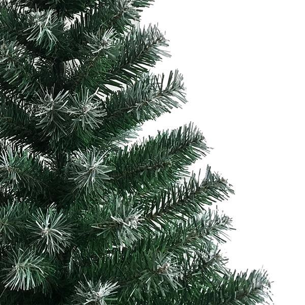 6FT Green & White PVC Christmas Tree — 650 Tips, Iron Base