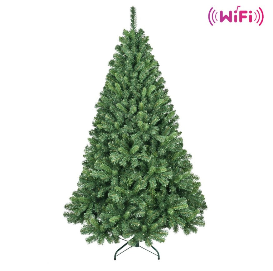 fulian 6ft PVC Hybrid Automatic Tree (Pre-Lit Smart RGB, Quick Set)