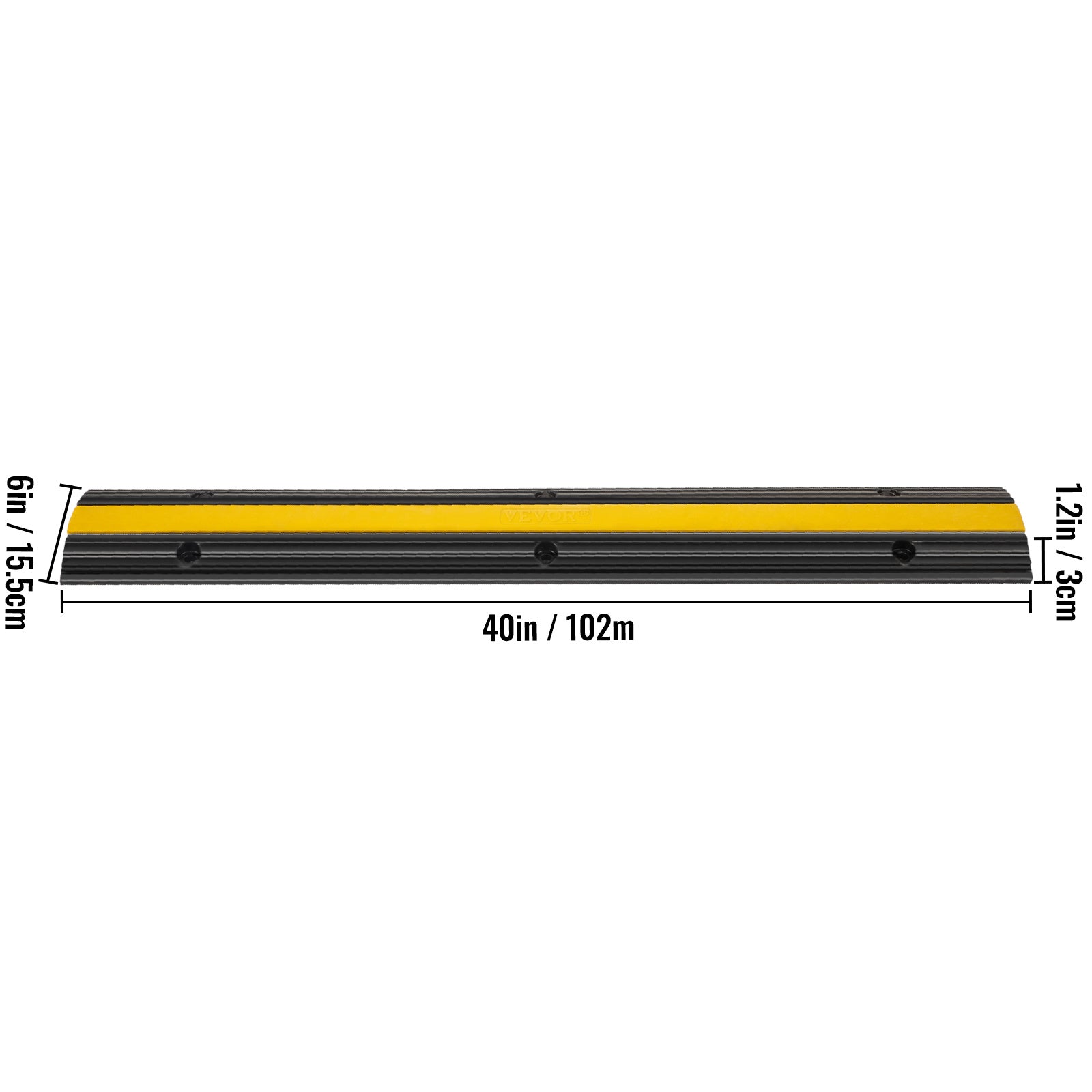 VEVOR 1-Channel Rubber Cable Protector Ramp (4 Pack) – Heavy-Duty 22,046 lbs