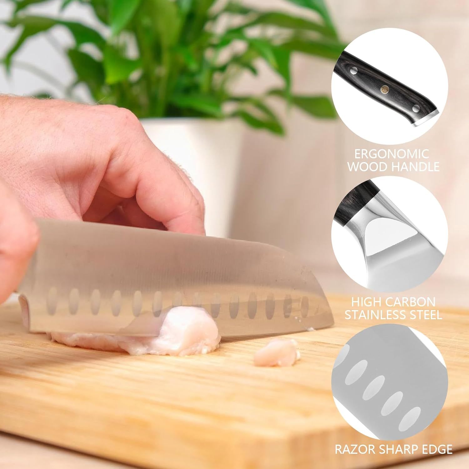 Professional 8" Chef Knife & 7" Santoku — High Carbon Steel