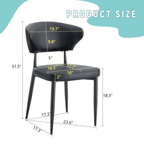 CYDD Black Minimalist Ergonomic Dining Chairs — Pack of 4