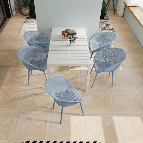 2-Pack Modern Lounge Chairs — Indoor/Outdoor All-Weather PP (Warm Grey)