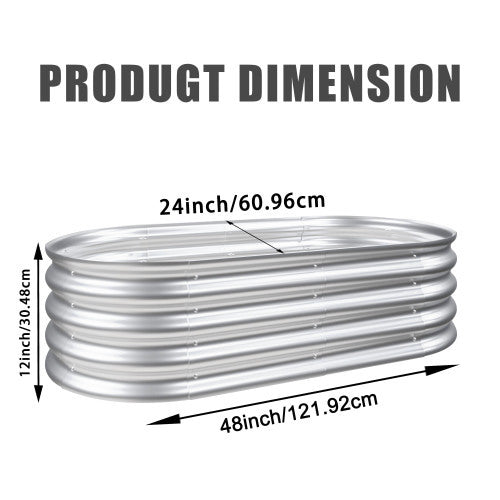 4x2x1ft Raised Garden Bed Kit, Galvanized Planter Raised Garden Beds For Outdoor For Vegetables,Flowers &Herbs, Heavy Duty, Rust-Resistant, Easy Assembly