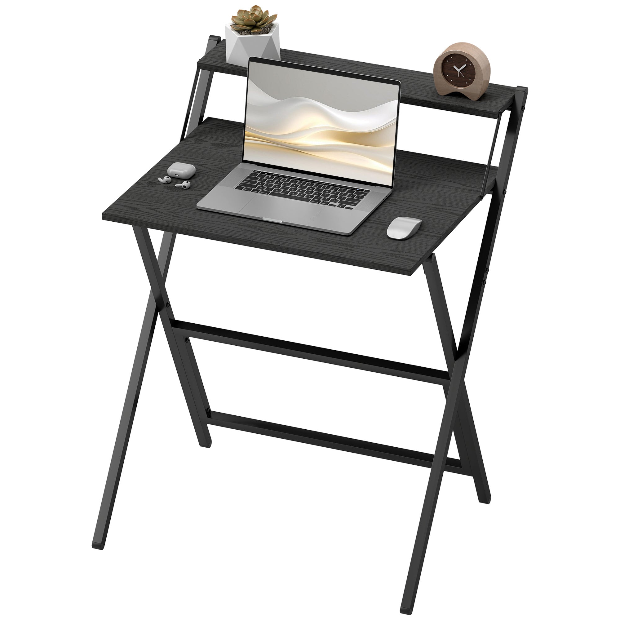 Folding Computer Desk 27 6 Monitor Shelf Black Cjfu2463221 - View 1