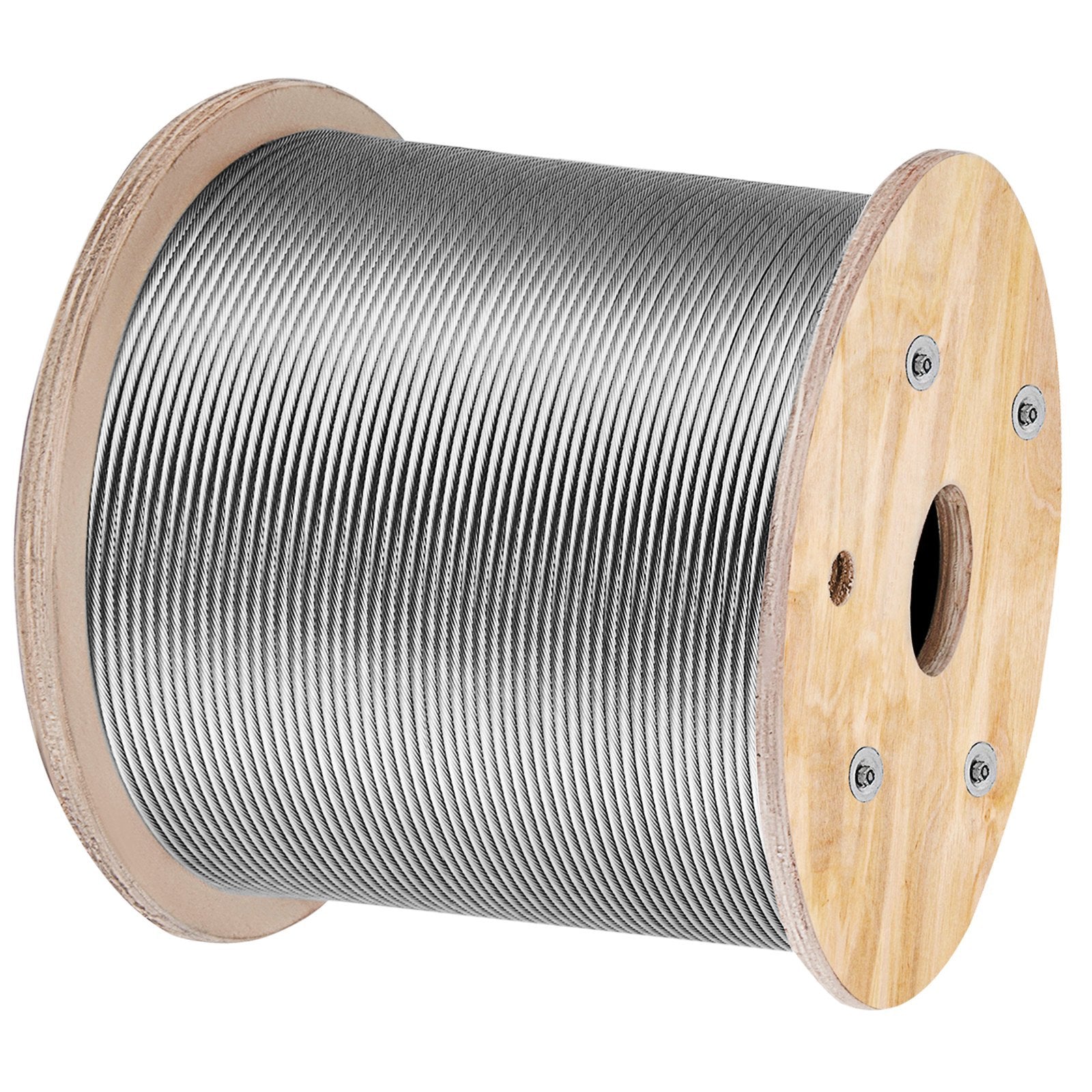 VEVOR T316 Stainless Steel Cable, 1x19 Strand — 1/8" x 1000ft, 2100 lb