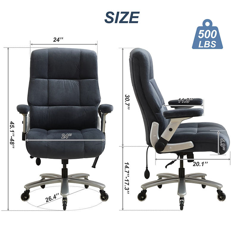Big Tall 500lb Office Chair Adjustable Lumbar 2d Armrests - View 2