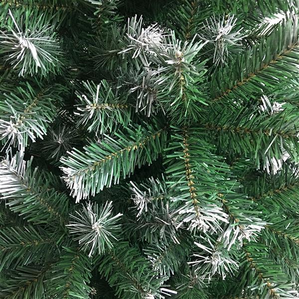 6FT Green & White PVC Christmas Tree — 650 Tips, Iron Base