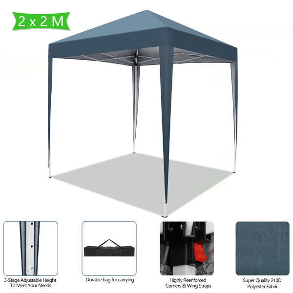Blue Non-Enclosed Folding Shed – 2 x 2 m Waterproof Event Tent