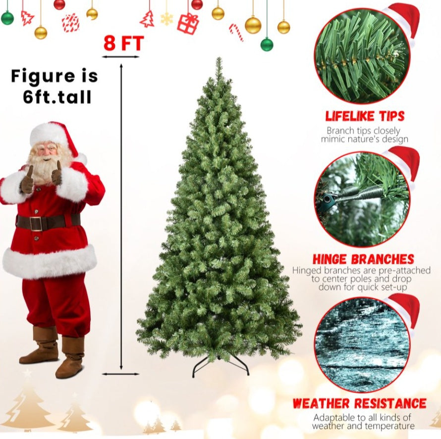 Prelit PVC Memory Wire Christmas Tree — 5 / 6 / 7 / 8 / 9 ft