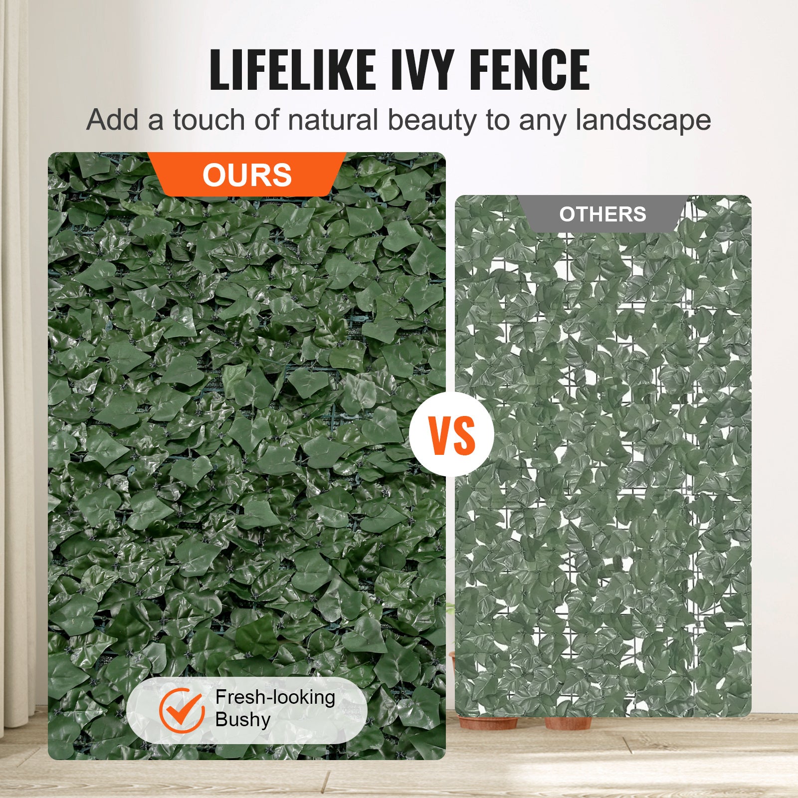 VEVOR Ivy Privacy Fence, 96 x 72 in — Artificial Green Wall Screen