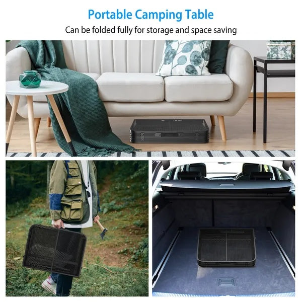 35.62x23.42x25.9in Foldable Camping Table — Collapsible Aluminum Alloy Picnic Table (88lbs)