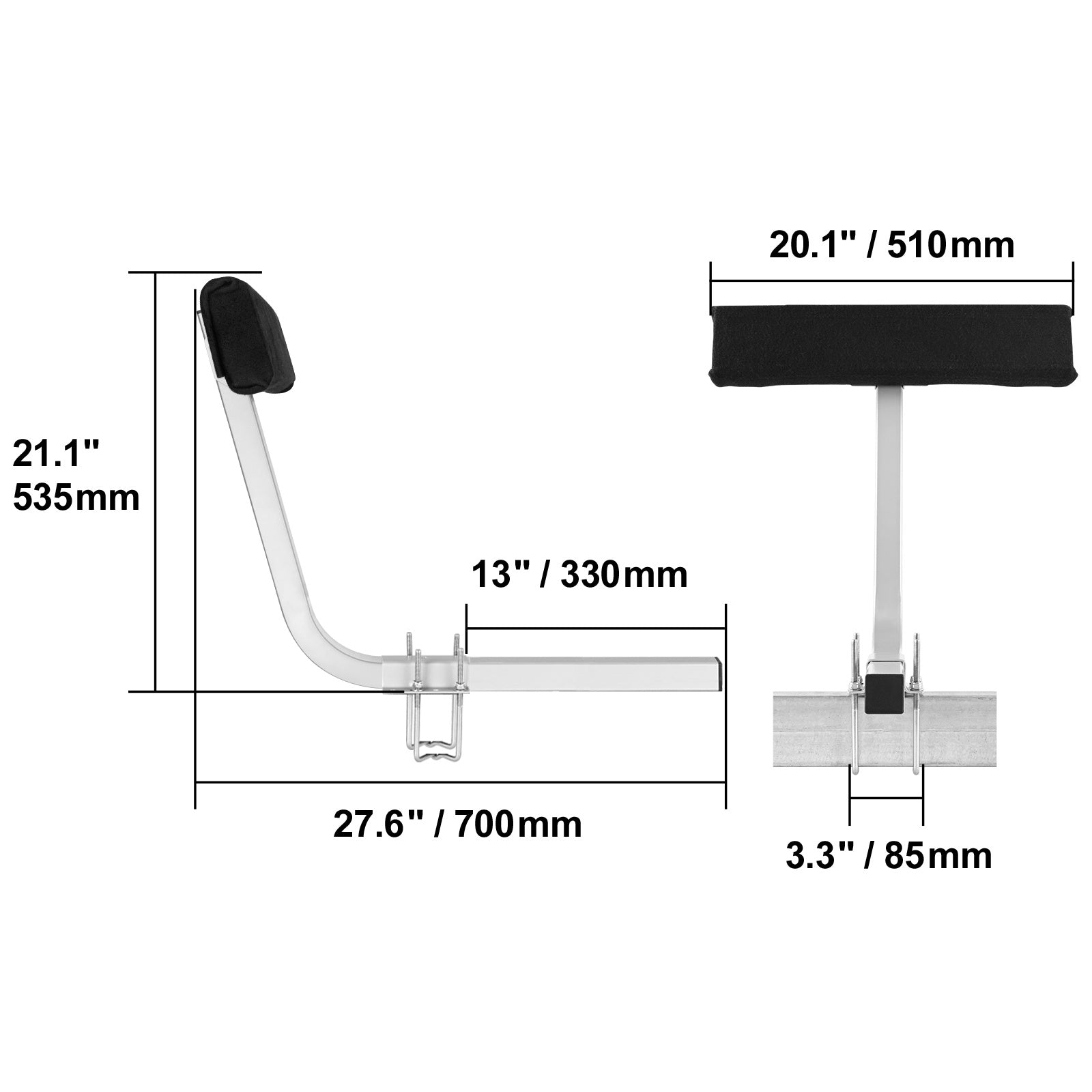 VEVOR Marine Trailer Assistant, Adjustable Bunk Guide-Ons with Steel Support Poles & Roller Guide (Pair)
