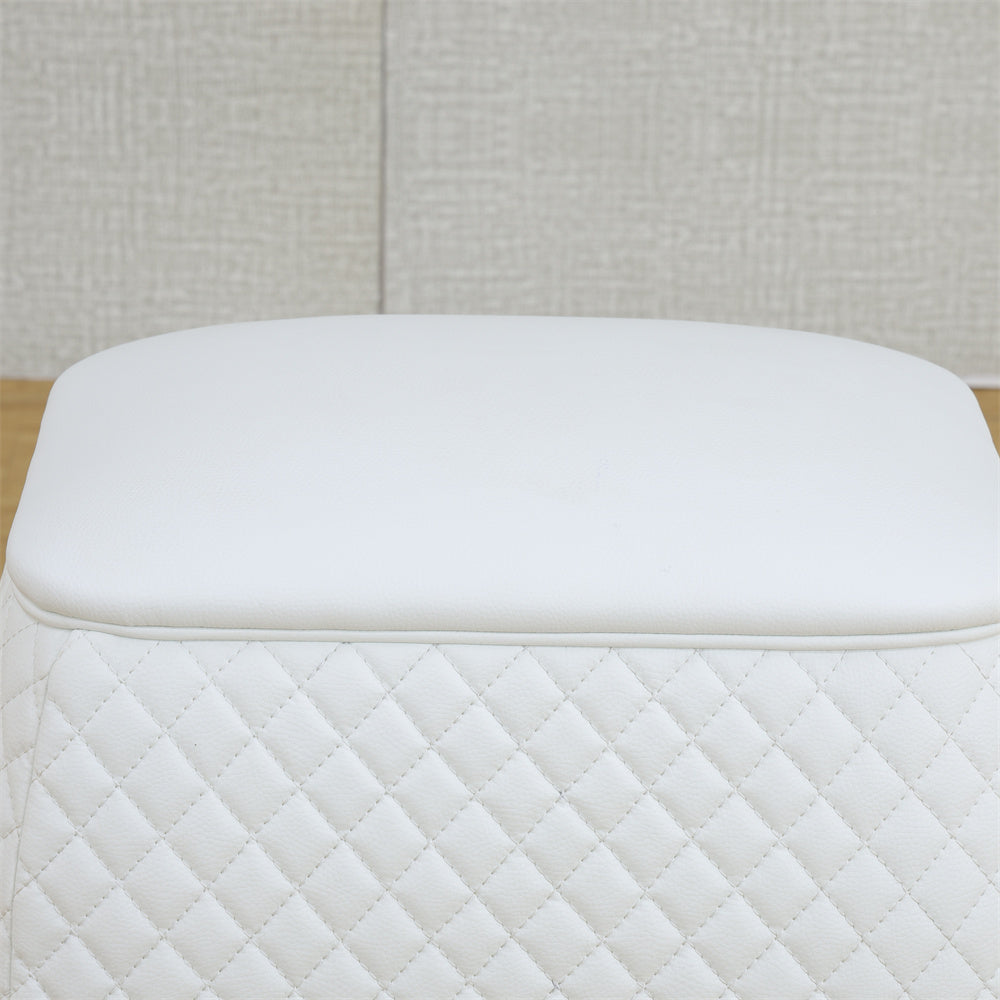 Scratch-Resistant Diamond Tufted Ottoman, 19.5x15.5x18 Inch Pet-Friendly Accent Stool