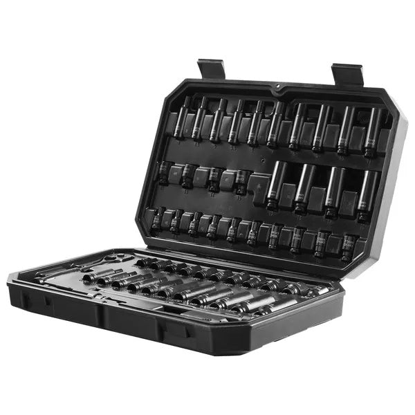 VEVOR Impact Sockets Set 55pcs 6-Point Drive Bit Ratchet Tool Kit Case