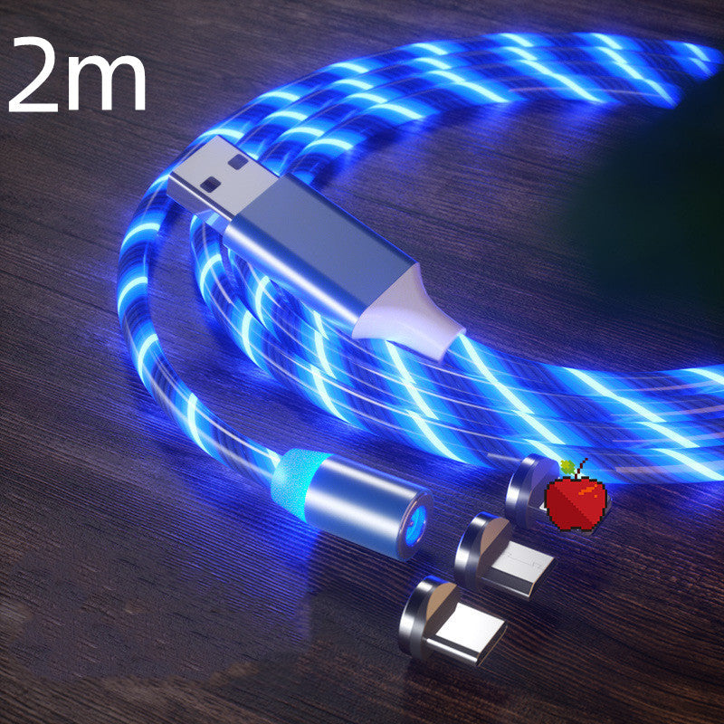 Magnetic 3-in-1 Charging Cable with LED – USB-A to USB-C / Micro-USB / Lightning (1 m / 2 m)
