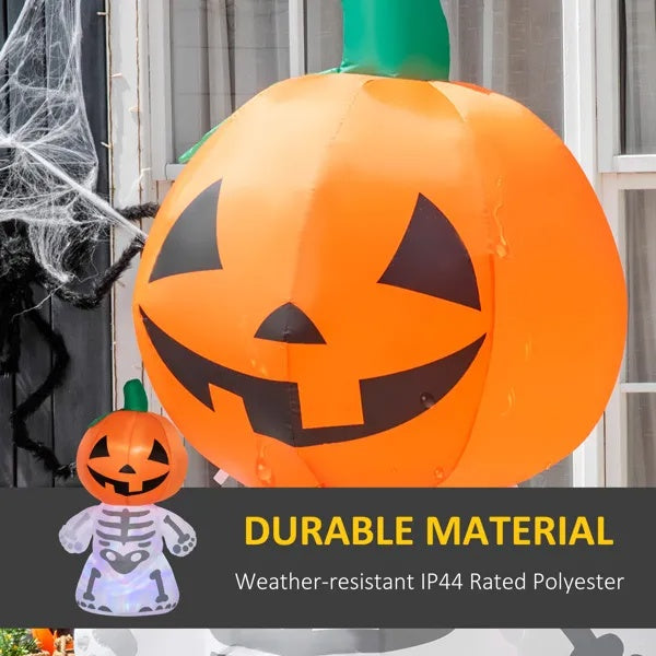 Inflatable Halloween Decoration - Pumpkin Head Skeleton (Orange)