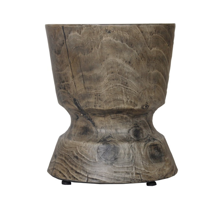 yoonyo 14.6 x 17 in Wood Grain Decorative Side Table