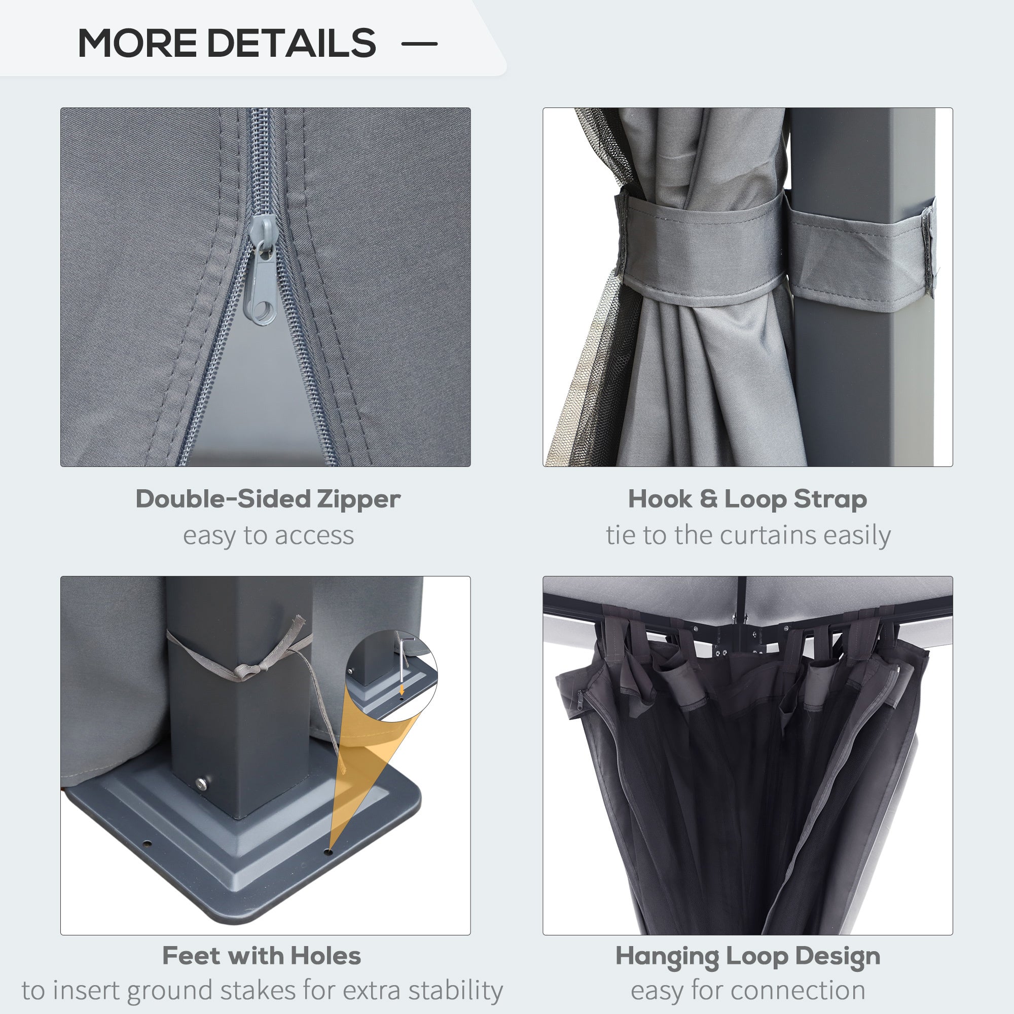 10'x10' Covered Gazebo, Outdoor Patio Gazebo With Mesh Sidewalls And Privacy Curtains — Black