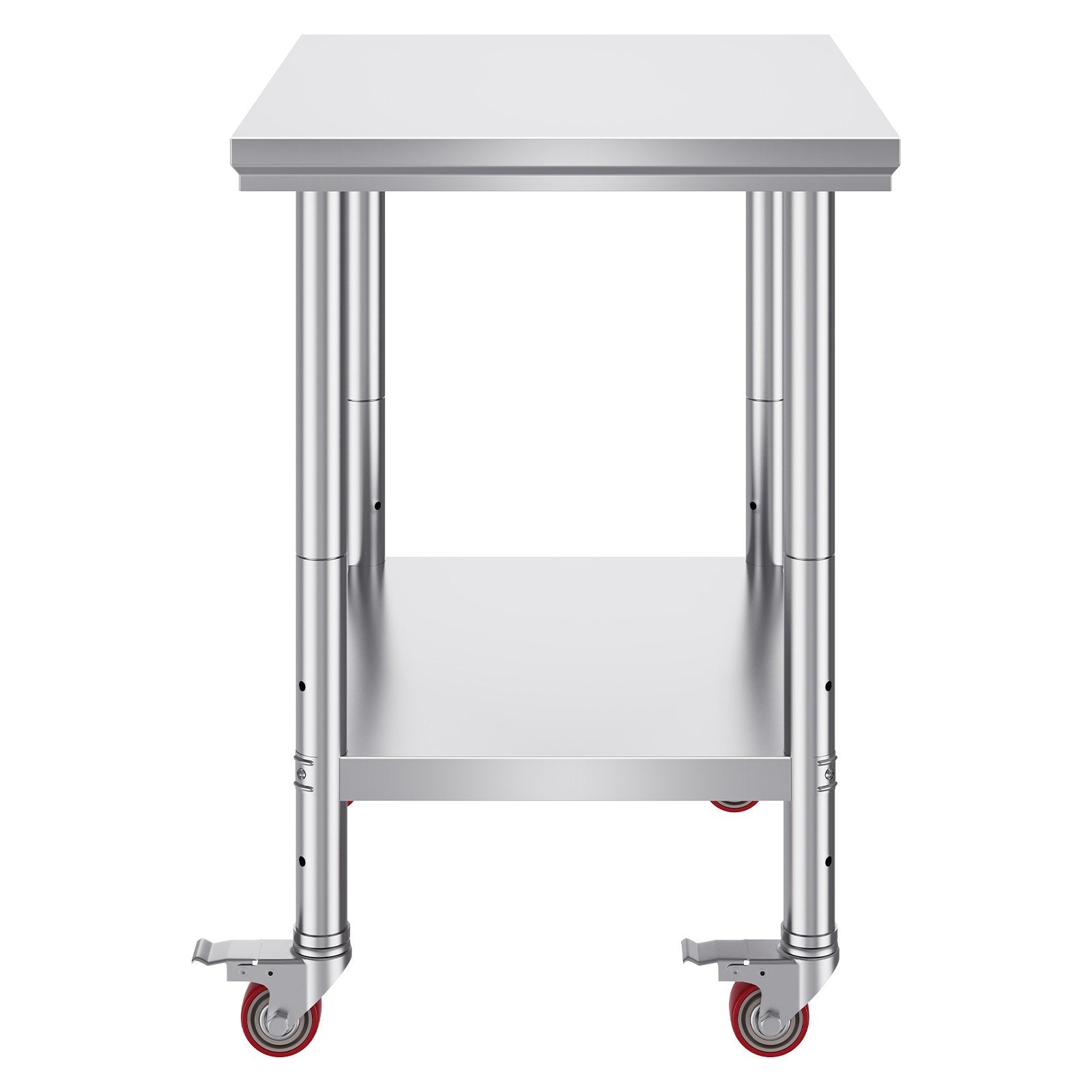VEVOR Stainless Steel Work Table with Wheels, 24 x 30 x 33.8 in — Heavy Duty Prep Table