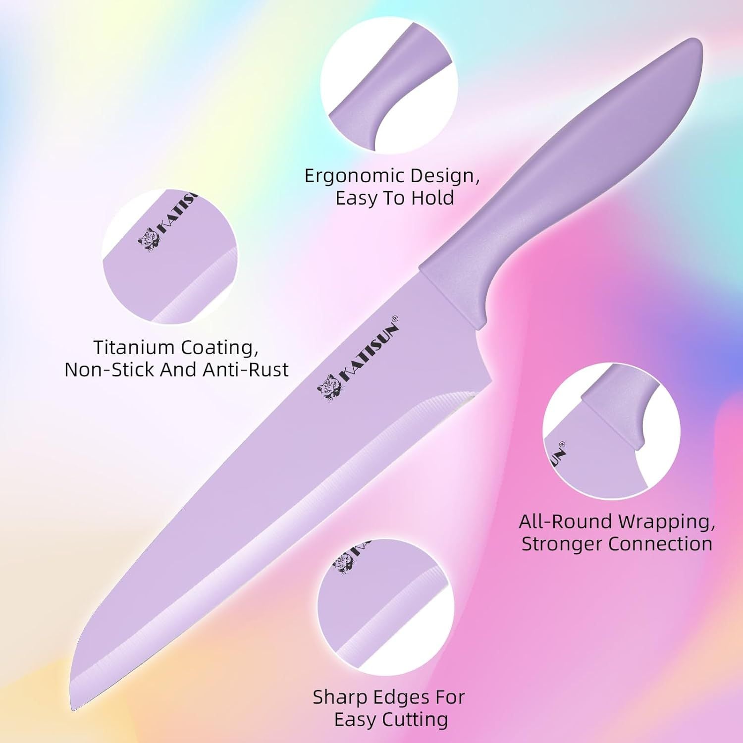 30-Piece Knife Set with Cutting Board — Colorful Stainless Steel Kitchen Knives