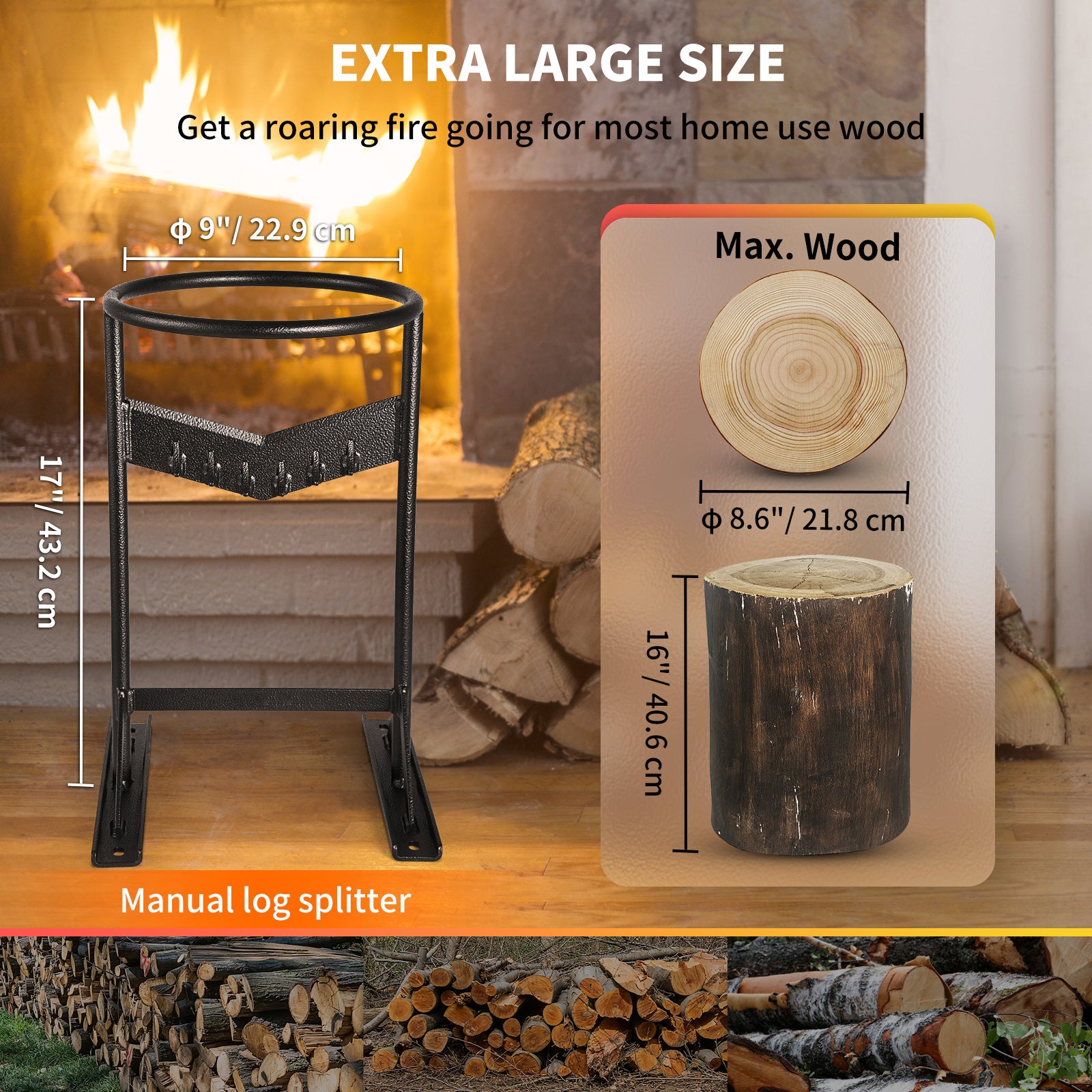 VEVOR V-Shaped Manual Log Splitter – Heavy-Duty Kindling Splitter