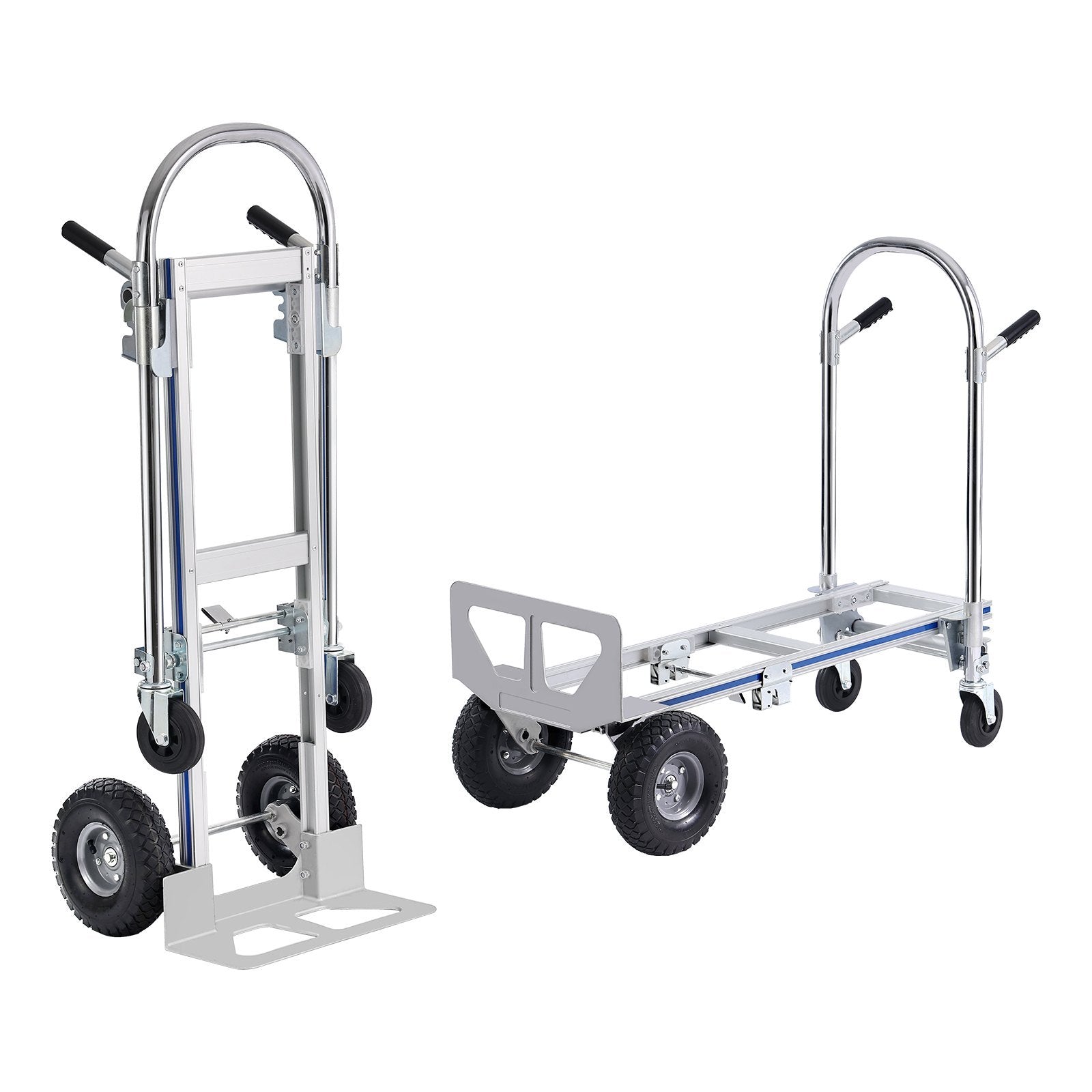 VEVOR Aluminum Hand Truck, 2-in-1 Convertible 800 lb Capacity