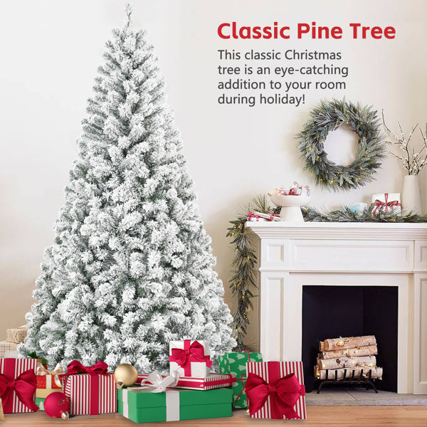 Artificial 4ft Flocked Christmas Tree with 233 PVC Branch Tips — Foldable Base, Round Head
