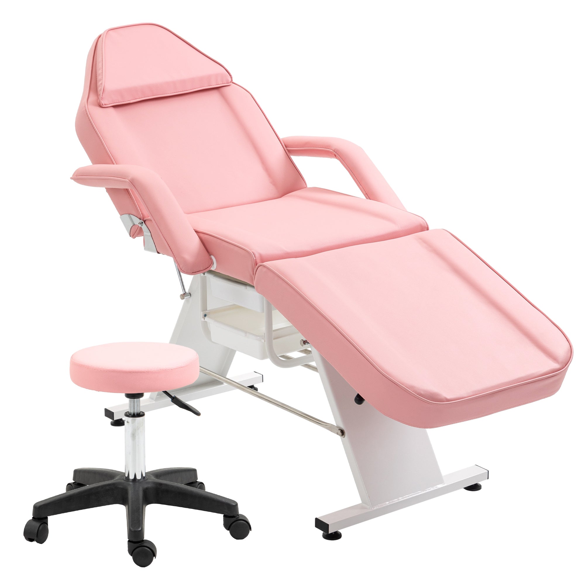 Hydraulic 3-Section Massage & Tattoo Chair with Stool and Two Trays