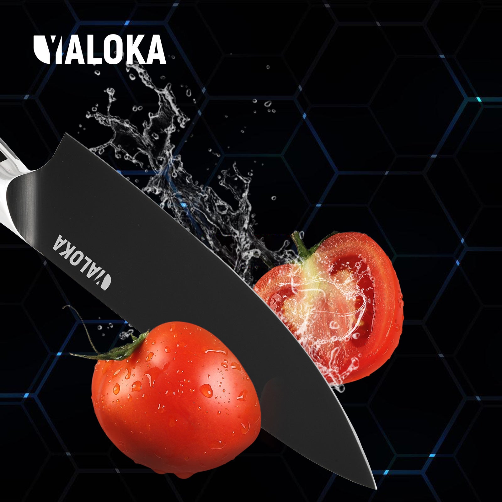 8 Inch Chef Knife Japanese Chef's Knife 7Cr17MoV High Carbon Steel Full Tang G10 Handle Black Titanium Coated Blade