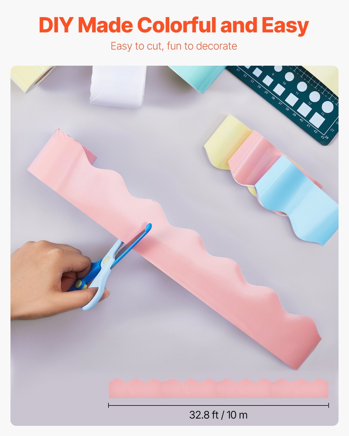 Bulletin Board Borders 6 Rolls 32.8 Ft Rolled Scalloped Border Trim For School