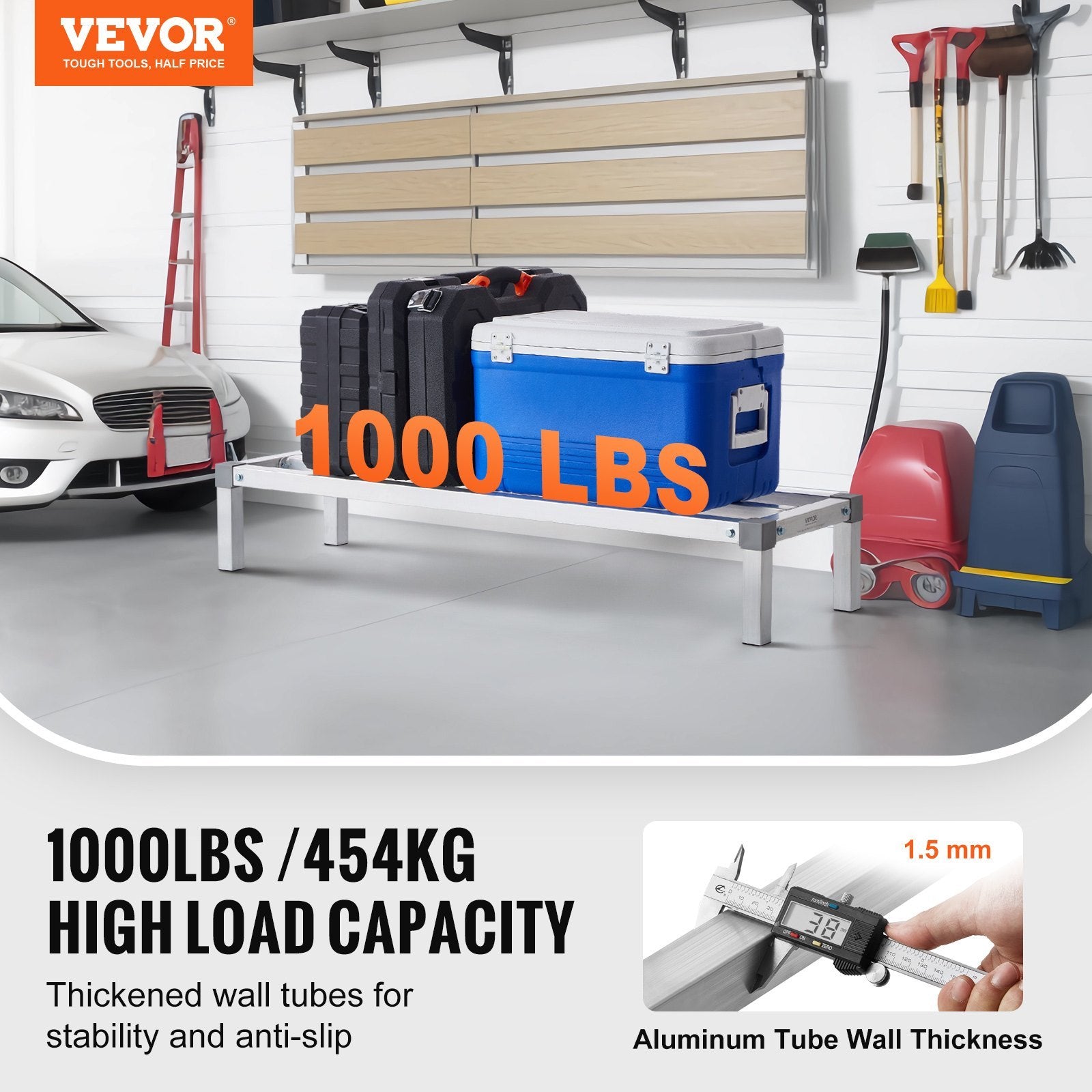 Newly Upgrade VEVOR Aluminum Dunnage Rack Stationary Dunnage Rack Storage Rack