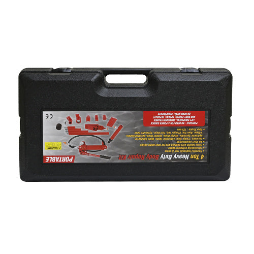 4 Ton (8800 lbs) Porta Power Hydraulic Ram Body & Frame Repair Kit, 17-Pc with Case - Black/Blue