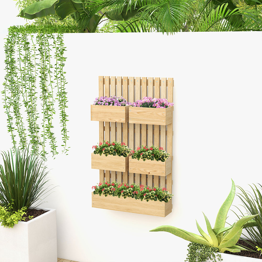 Coocosh wooden raised planter trellis offering excellent support for climbing plants, natural wood finish designed for aesthetic and functional use.