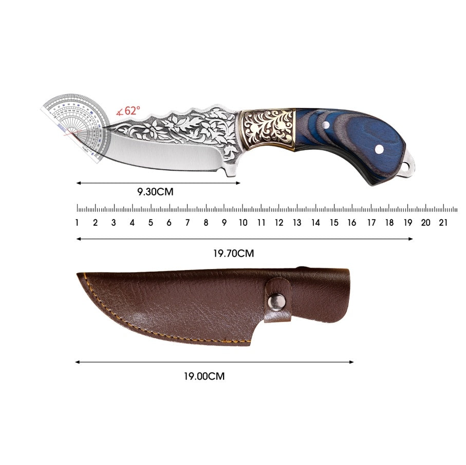 Blue Carved Fruit Knife