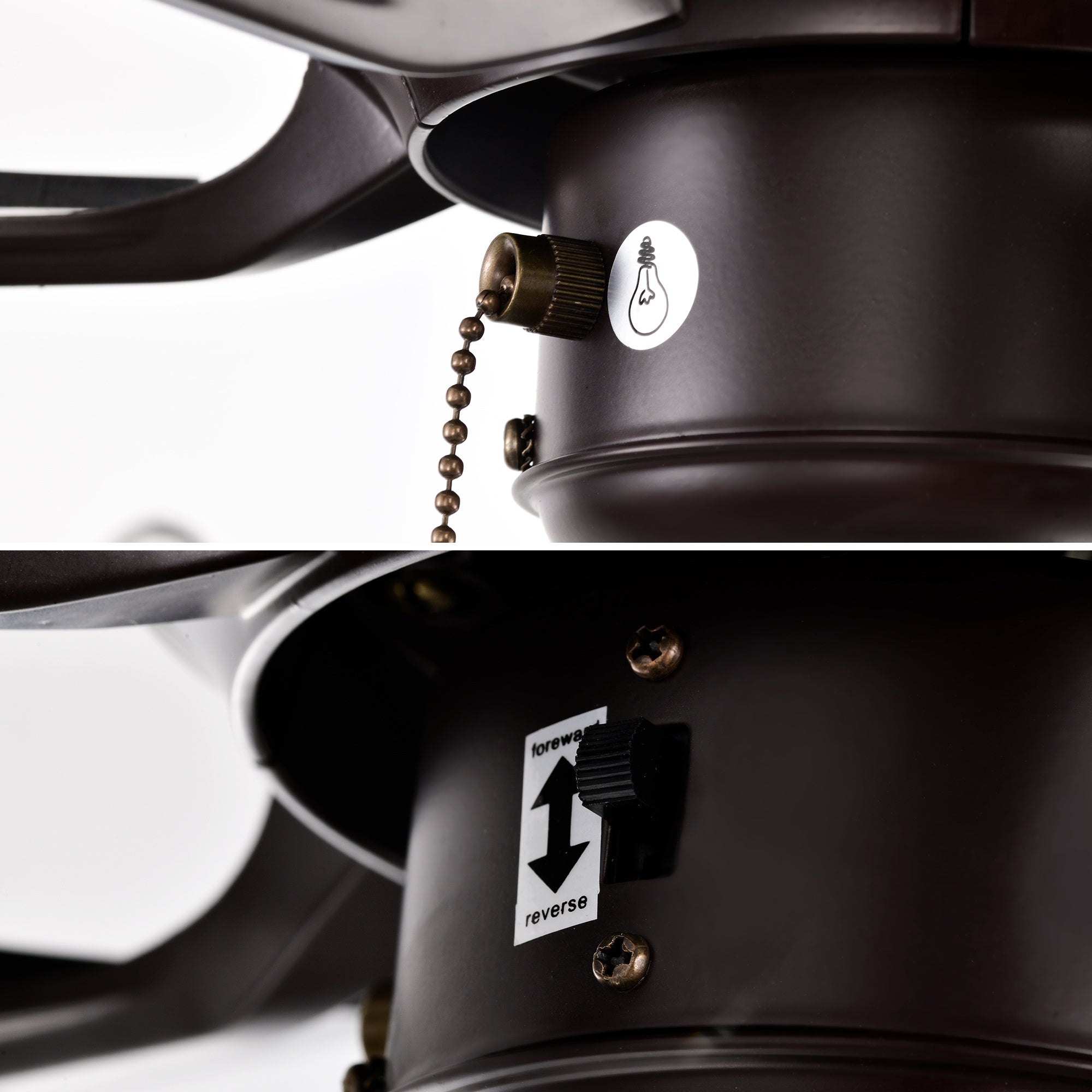 52" Matte Black Crystal Shade Ceiling Fan Lamp — 3-Speed Reversible Motor, 5 Reversible Blades (E12×5, Bulbs Not Included)