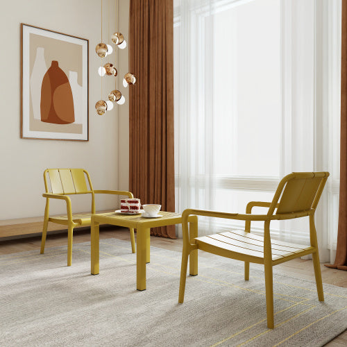 Coocosh Modern Chairs with Minimalist Design, Charming Yellow Color, Suitable for Indoor Use, Elegant Contemporary Look, Ideal for Living Room or Coffee Area.