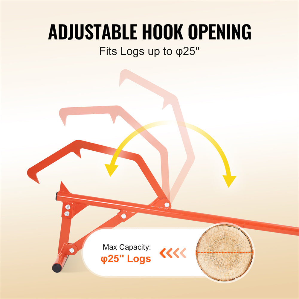 VEVOR Timberjack 46.5 In Heavy Duty Log Lifter For Max 25in Dia Logs Rolling